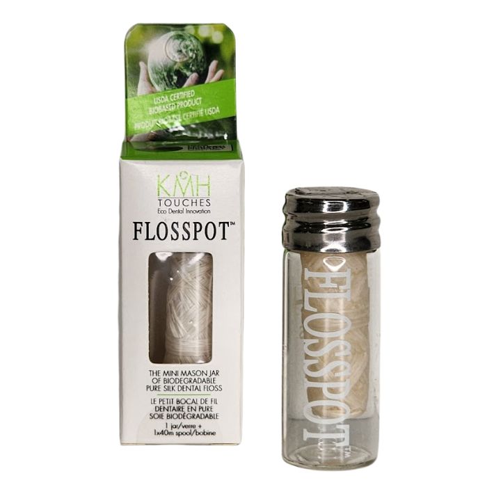 flosspot and flosspot in packagr front view on white background