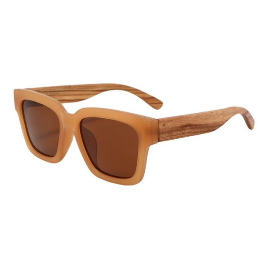 gorgona sunglasses brown frames and brown lenses over view on white background