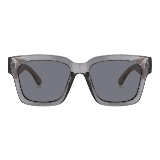 gorgona sunglasses grey frames and grey lenses front view on white background