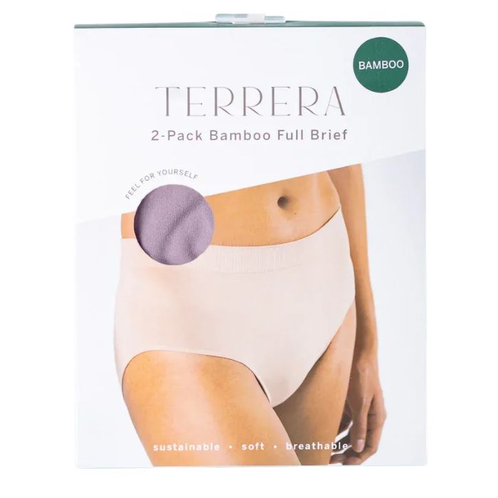 dusty purple high waisted full brief package front view on white background