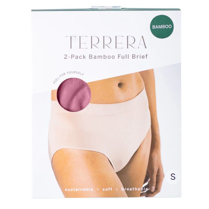 wild rose pink high waisted full brief package front view on white background