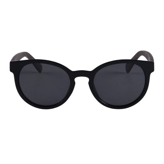 iceland sunglasses black frames and black lenses front view on white background