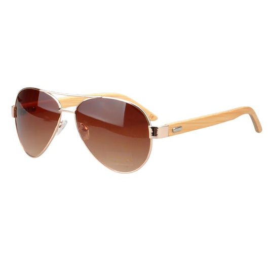 jacaranda sunglasses gold frames and brown lenses front view on white background