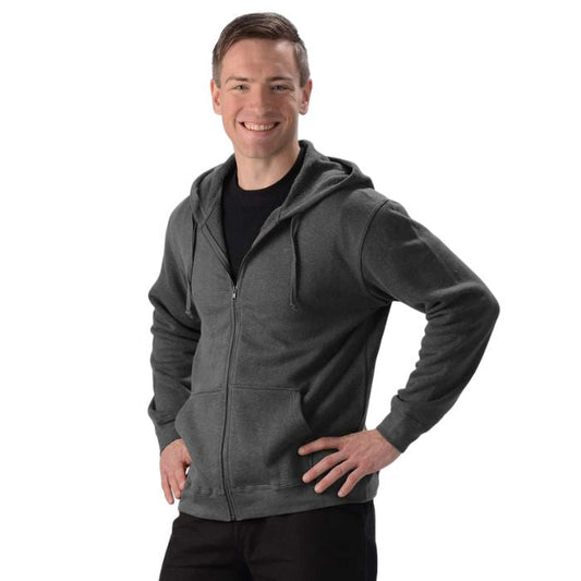 Jason Zip-Up Hoodie Charcoal Grey