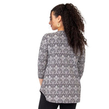 Jazz 3/4 Sleeve Top- Demask Print