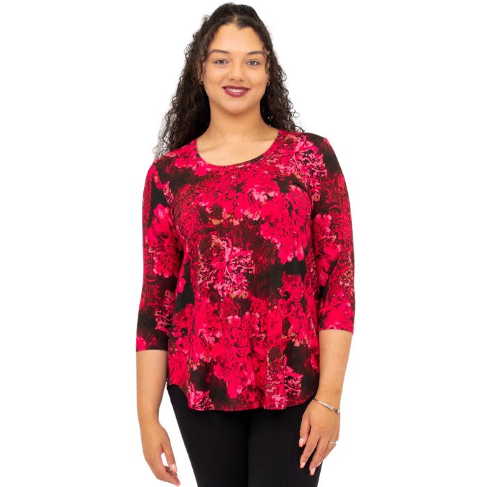 Jazz 3/4 Sleeve Top- Normandy Print