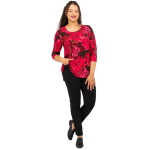 Jazz 3/4 Sleeve Top- Normandy Print