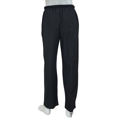 mannequin wearing black jeff pants back view on white background