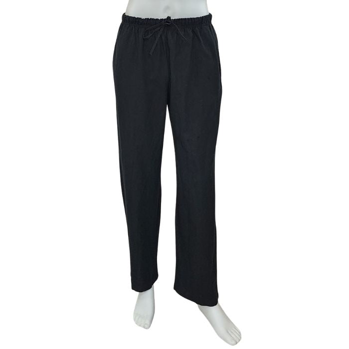 mannequin wearing black jeff pants front view on white background