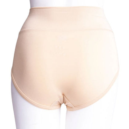 body of white female mannequin wearing beige brown la gaunche underwear back view on white background