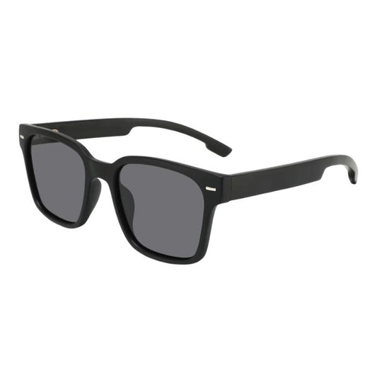 larch sunglasses black frames and black lenses over view on white background