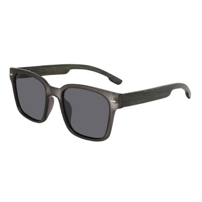 larch sunglasses grey frames and grey lenses over view on white background