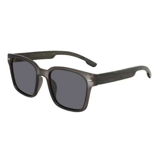 larch sunglasses grey frames and grey lenses over view on white background