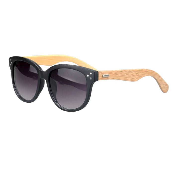mallee sunglasses black frames and black lenses front view on white background