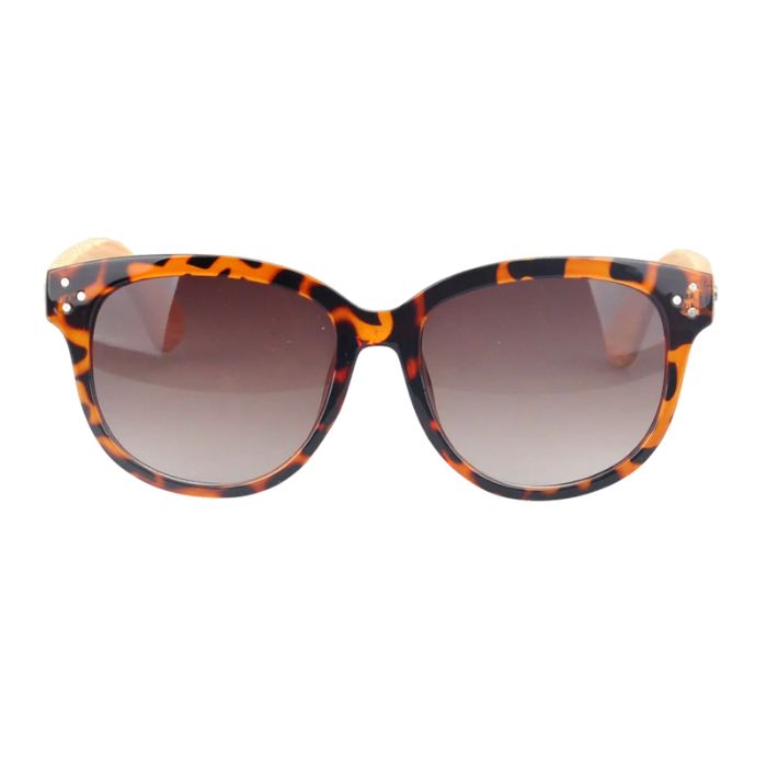 mallee sunglasses tortoise frames and brown lenses front view on white background