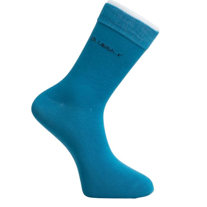 mens teal blue dress sock set on a white background