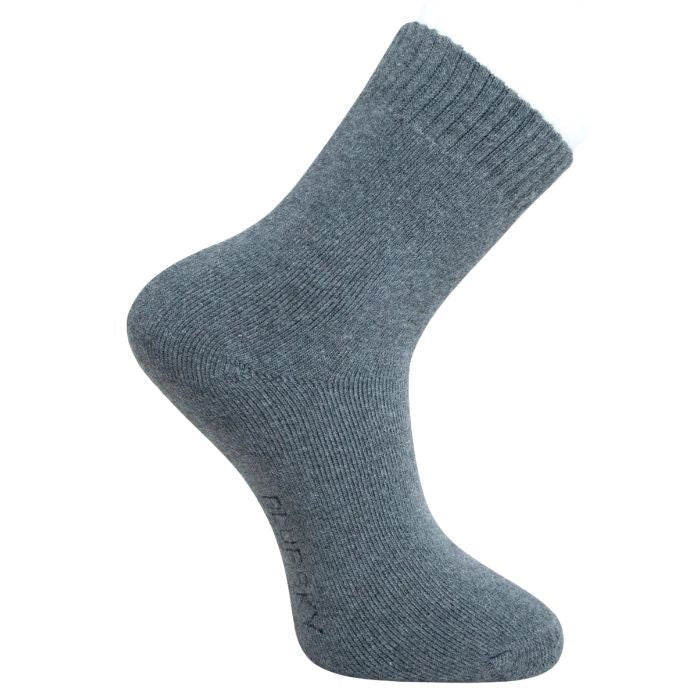 mens charcoal grey merino wool sock set on a white background 