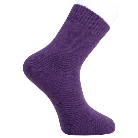 mens eggplant purple merino wool sock set on a white background 