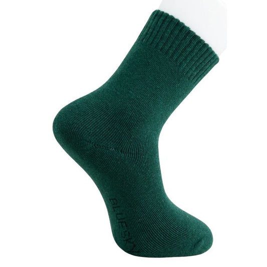 mens forest green merino wool sock set on a white background 