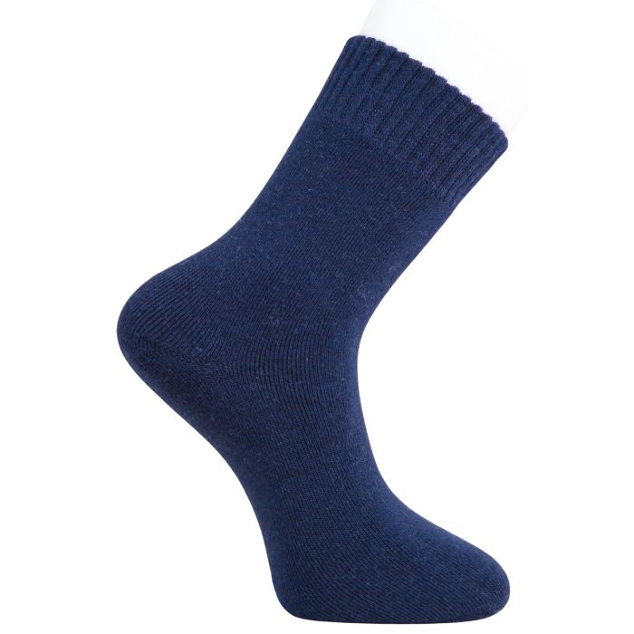 mens navy blue merino wool sock set on a white background 