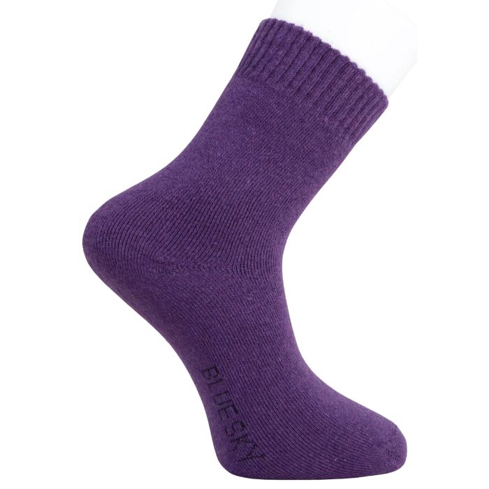 mens purple merino wool sock set on a white background 