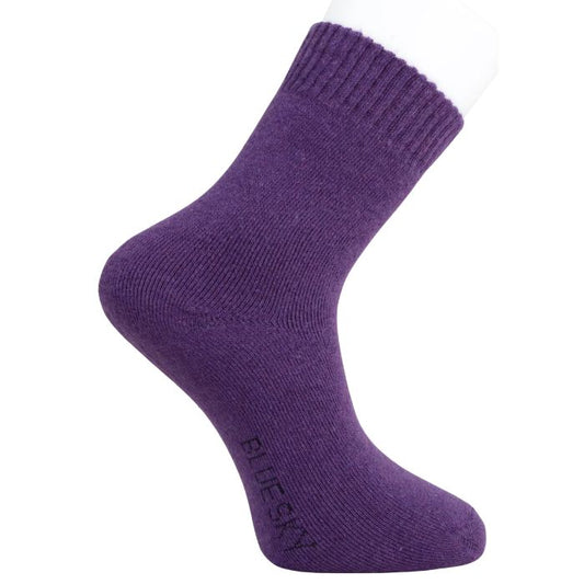 mens purple merino wool sock set on a white background 
