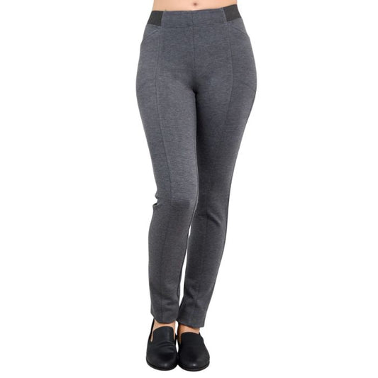 bottom of female model weaing granite grey nadia pants front view on white background