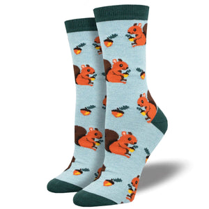 Nuts for Squirrels Socks- Blue