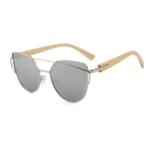 olive sunglasses silver  wire frames and silver mirror lenses front view on white background