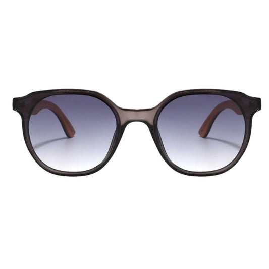 papyrus sunglasses ice grey frames and grey lenses front view on white background