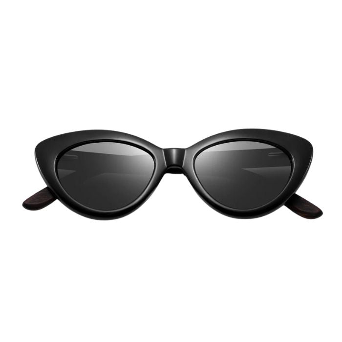 paris sunglasses black frames and black lenses front view on white background