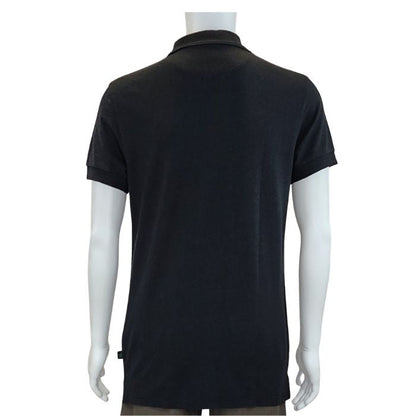 mannequin wearing black phil shirt back view on white background