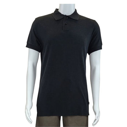 mannequin wearing black phil shirt front view on white background