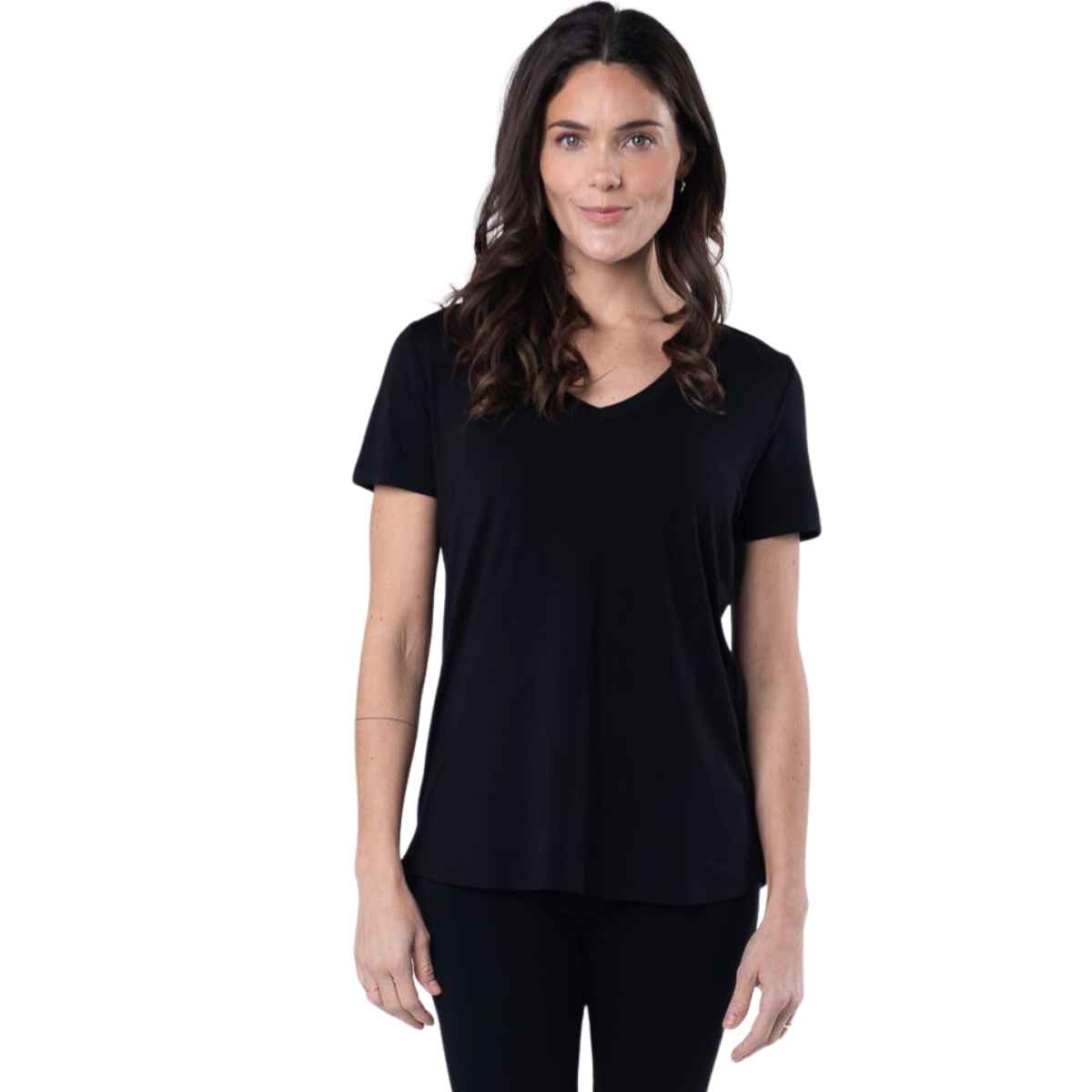 Rylie V-Neck Tee- Black
