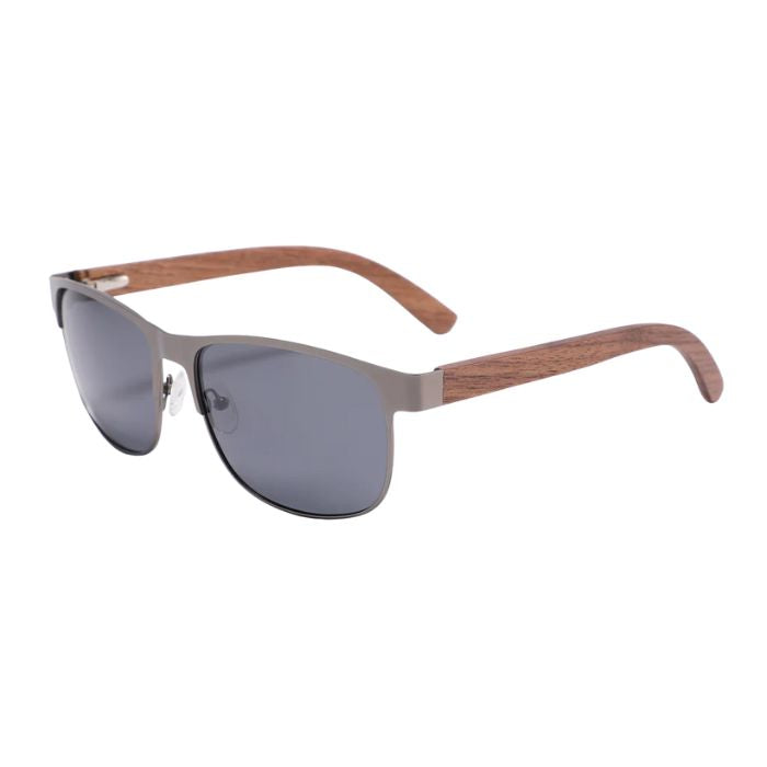 san diego sunglasses grey frames and grey lenses over view on white background