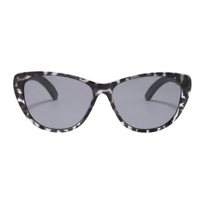 san francisco sunglasses marble frames and black lenses front view on white background