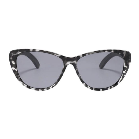 san francisco sunglasses marble frames and black lenses front view on white background