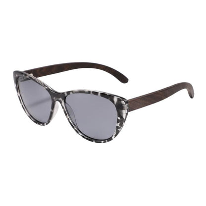 san francisco sunglasses marble frames and black lenses over view on white background