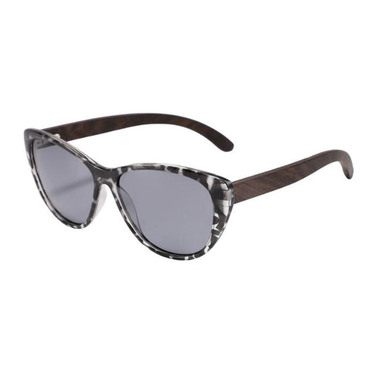 san francisco sunglasses marble frames and black lenses over view on white background