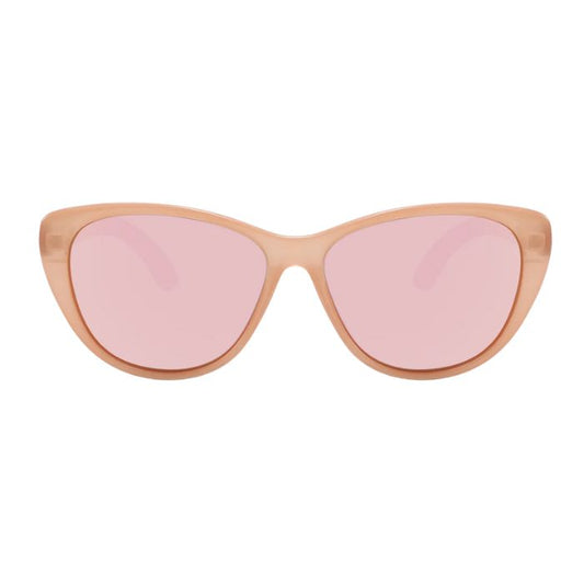 san francisco sunglasses pink frames and rose gold lenses front view on white background