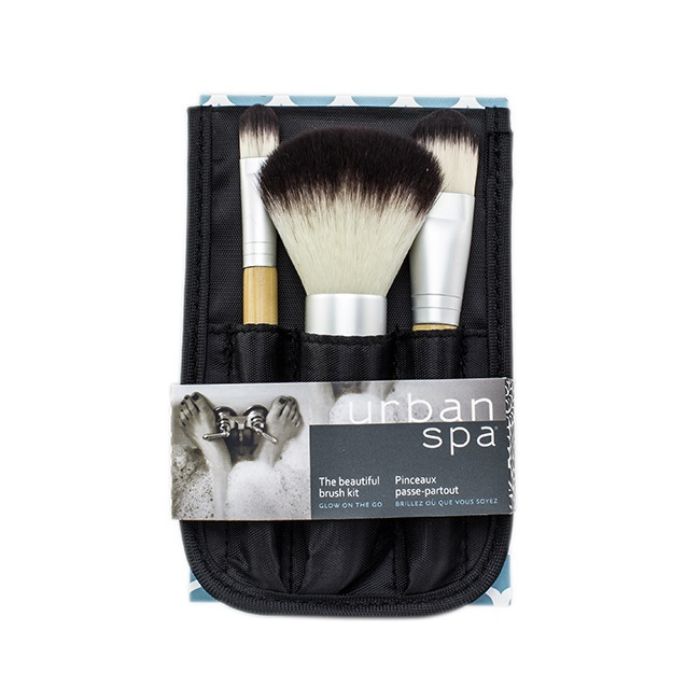 the beautiful bamboo brush kit in package front view on white background