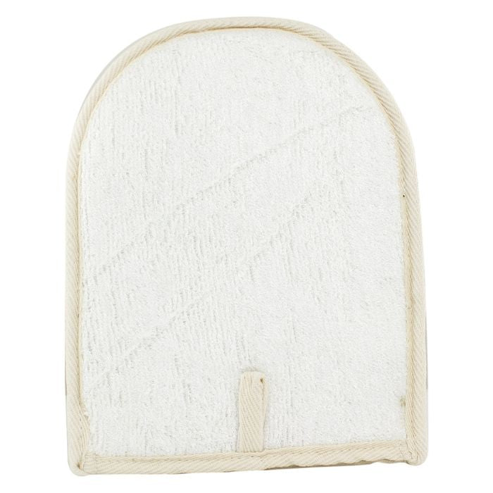 body lovig bath mitt view of soft side on white backround