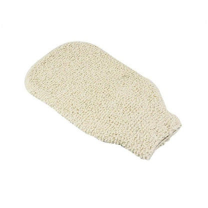 the boucle bath mitt on white background