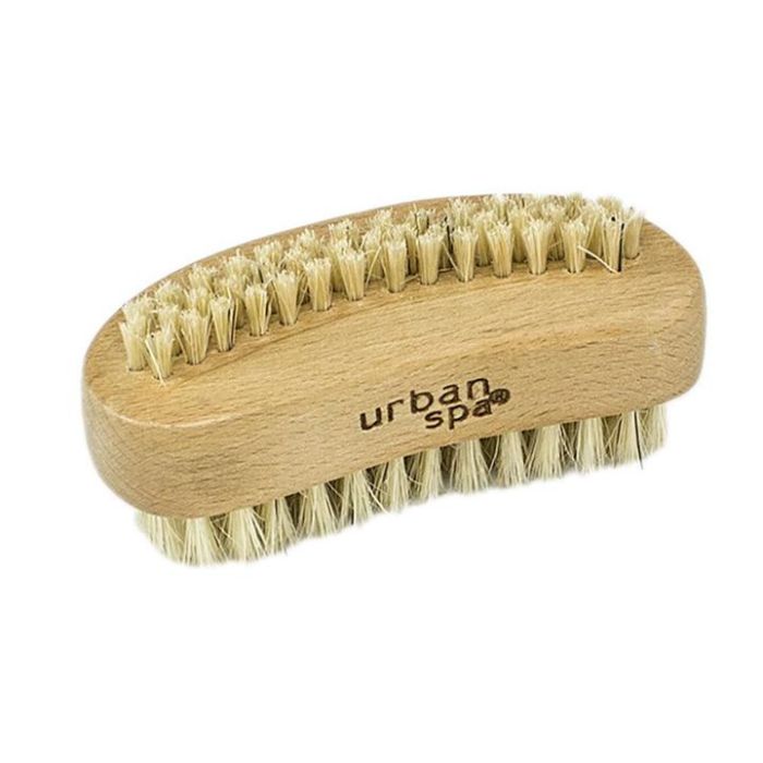 classic nail brush front view on white background