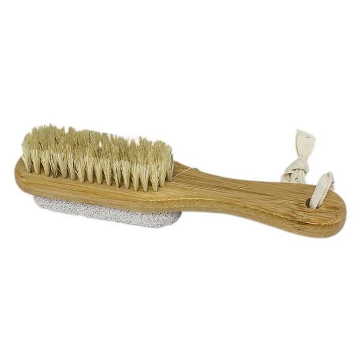the heel-to-toe foot brush cleaning brush side up over view on white bacground