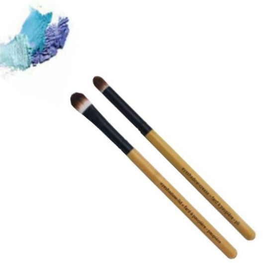 lovely lid duo eye makeup brushes over view on white backgrund