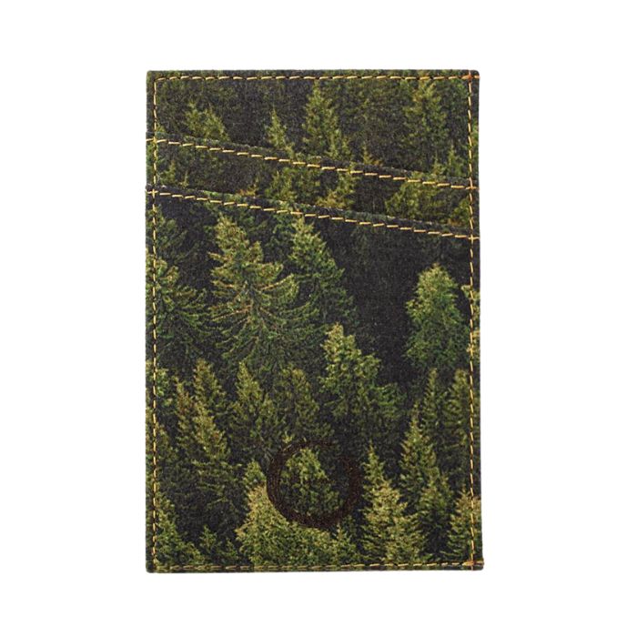 forest cork minimalist card holder on white background
