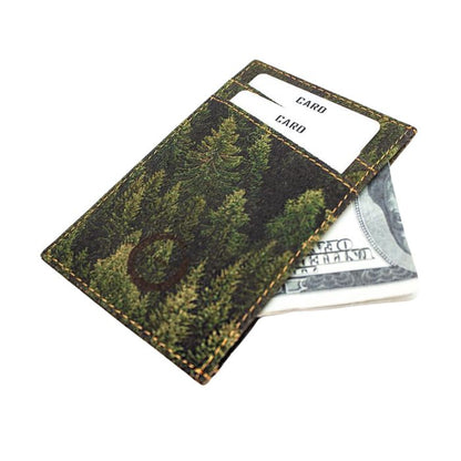 forest cork minimalist card holder on white background