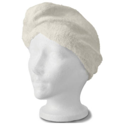 savvy sister turban towel on mannequin front view on white background