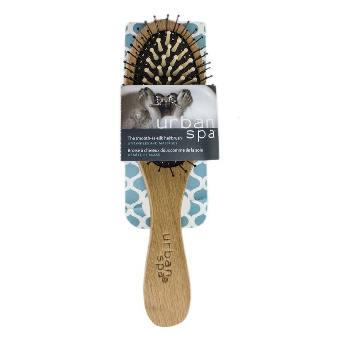the smooth as silk hair brush in package front view on white background